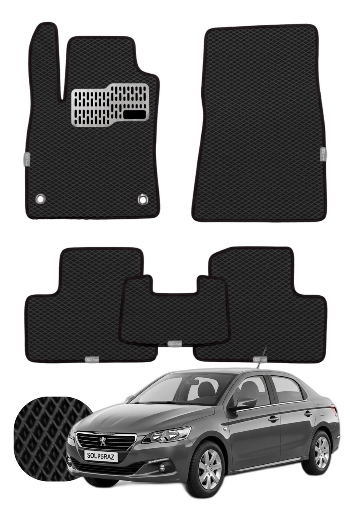 Peugeot 301 2012 ve sonrası Özelleştirilebilir Tam Set Premium EVA Paspas