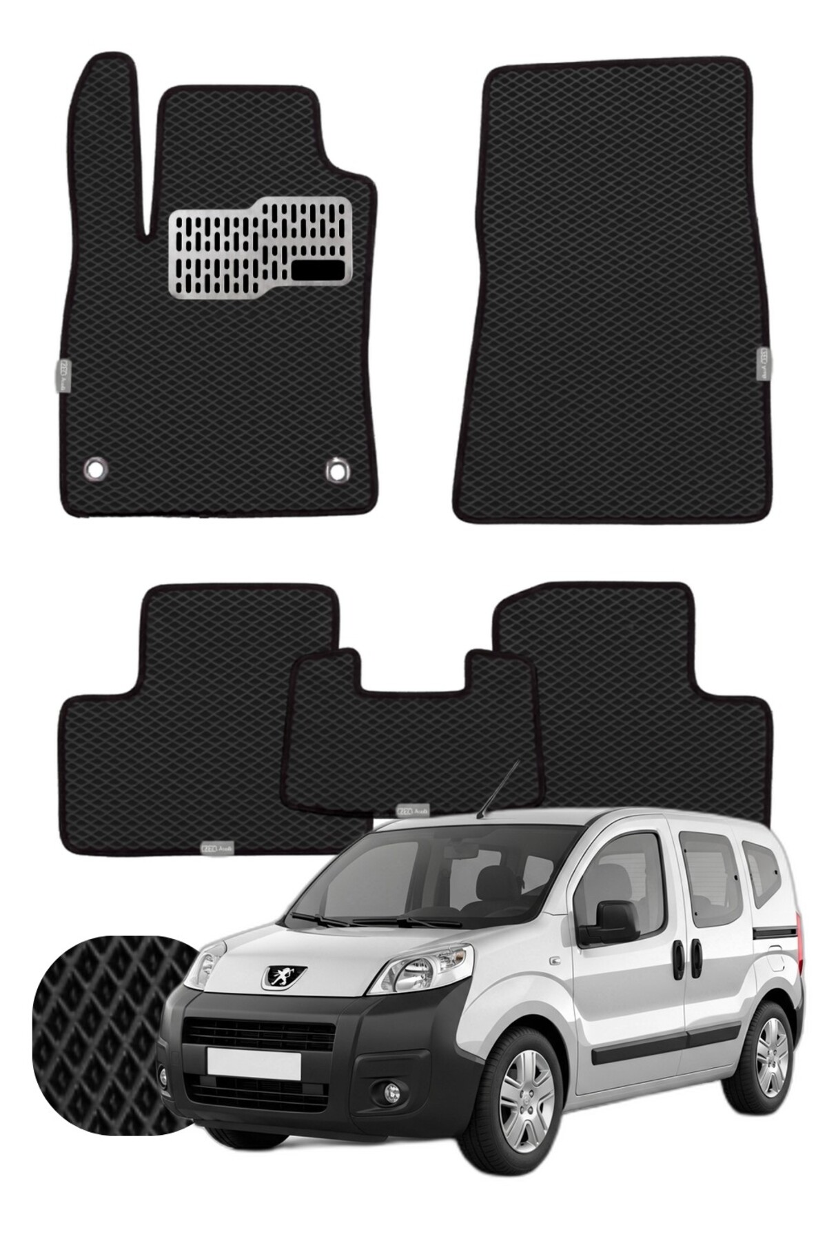 Peugeot Bipper 2007-2017 Özelleştirilebilir Tam Set Premium EVA Paspas
