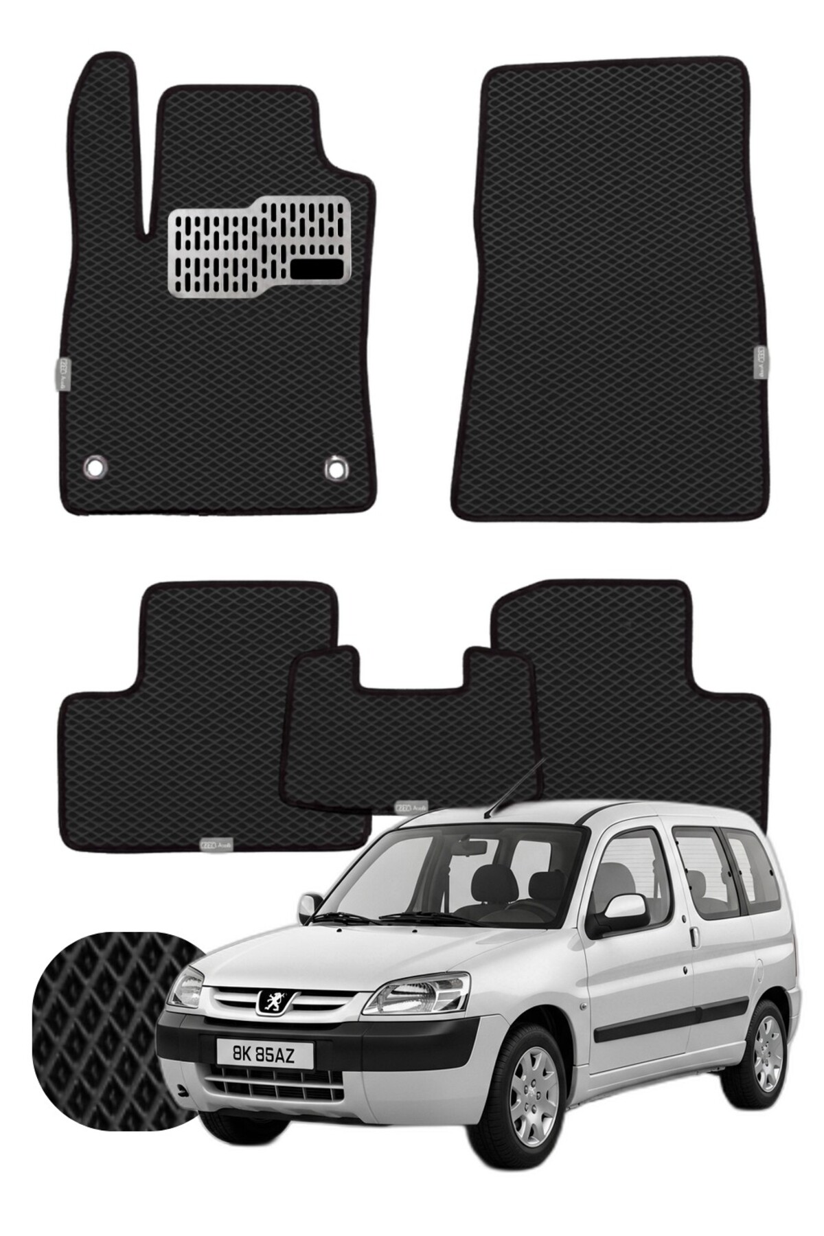 Peugeot Partner 1996-2008 Özelleştirilebilir Tam Set Premium EVA Paspas
