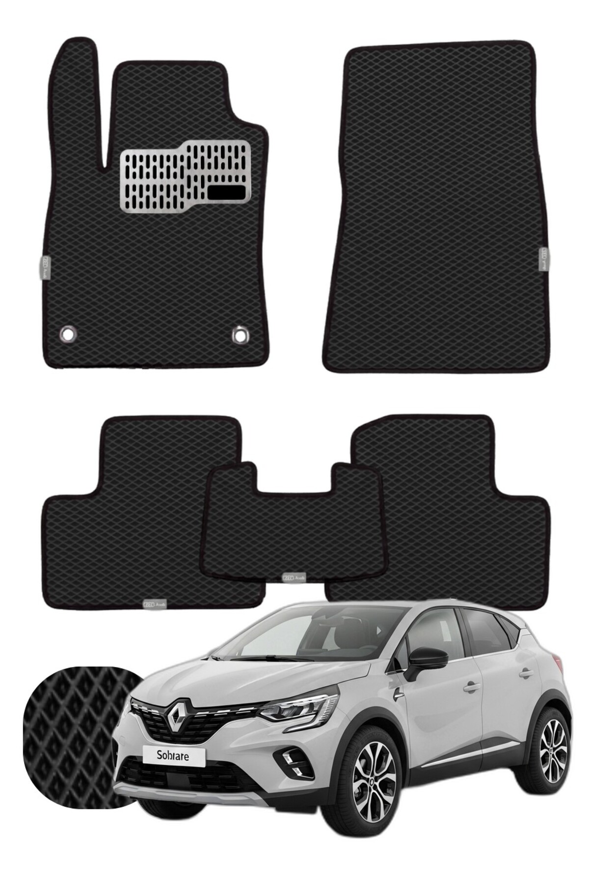 Renault Captur 2019 ve sonrası Özelleştirilebilir Tam Set Premium EVA Paspas