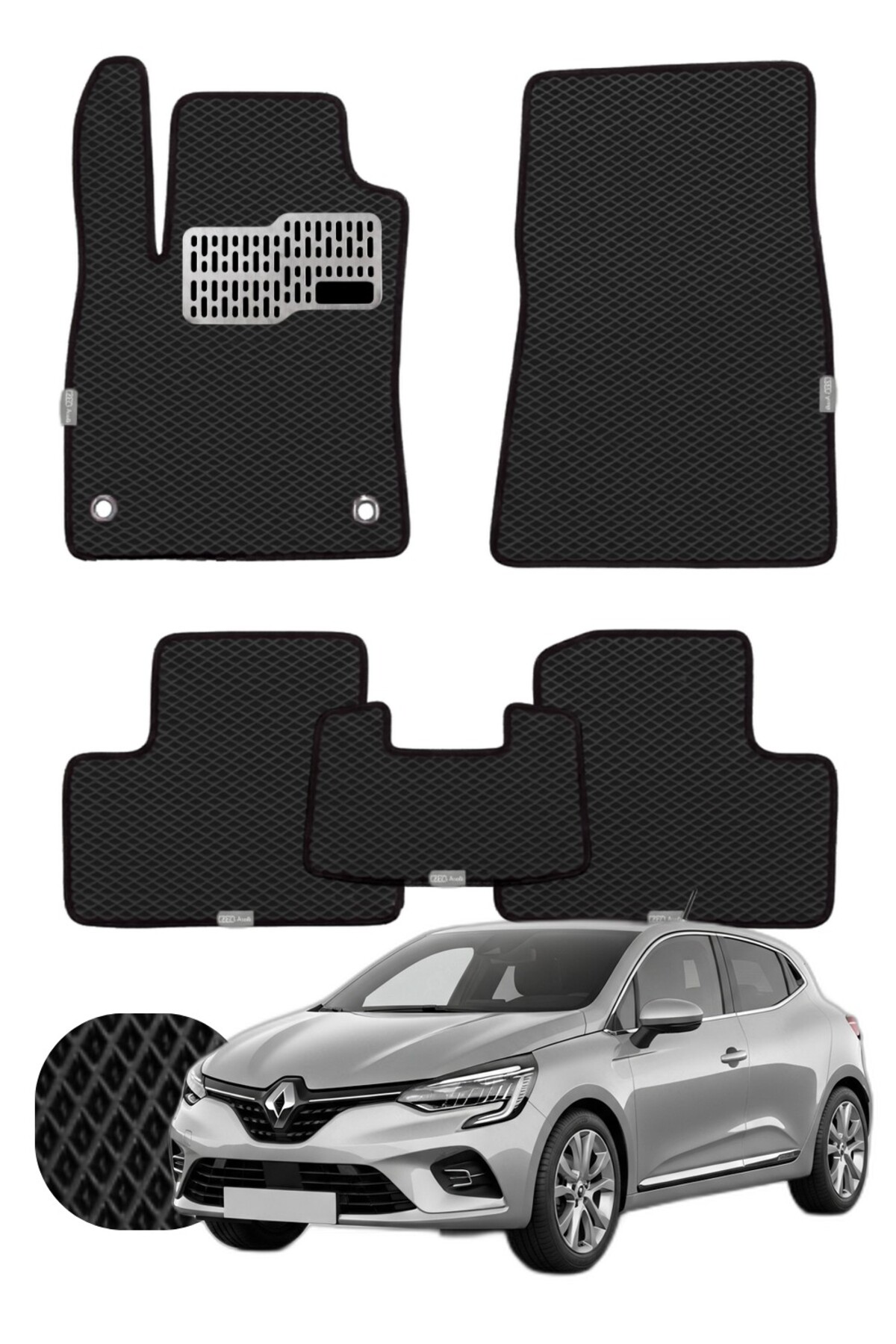 Renault Clio 5 2019 ve sonrası Özelleştirilebilir Tam Set Premium EVA Paspas