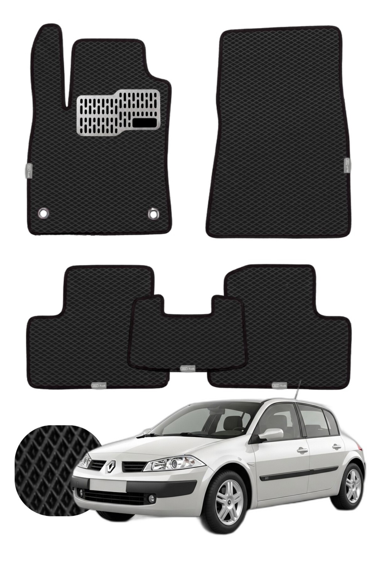 Renault Megane 2 HB 2002-2008 Özelleştirilebilir Tam Set Premium EVA Paspas