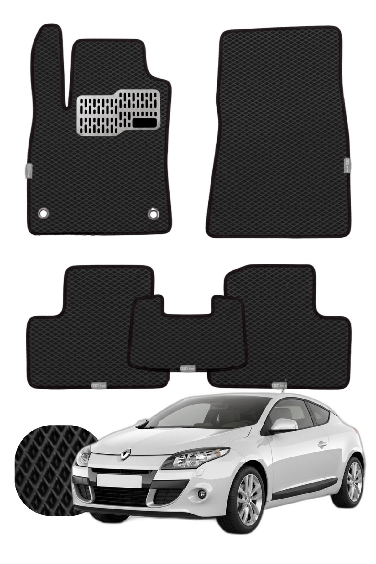 Renault Megane 3 Coupe 2008-2016 Özelleştirilebilir Tam Set Premium EVA Paspas