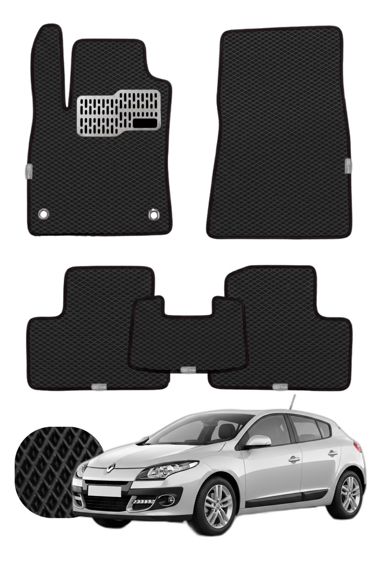 Renault Megane 3 HB 2008-2016 Özelleştirilebilir Tam Set Premium EVA Paspas