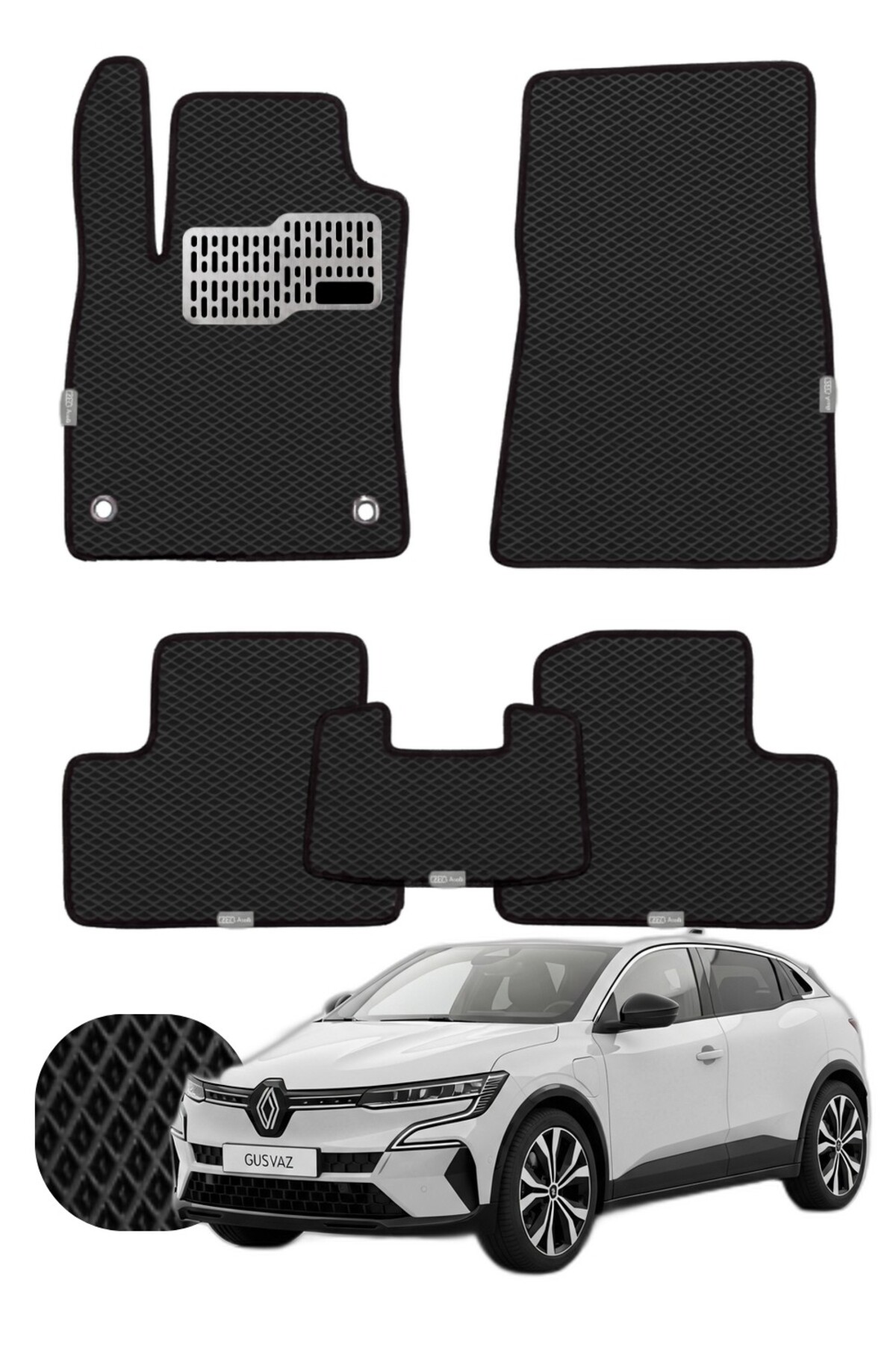 Renault Megane E-Tech 2022 ve sonrası Özelleştirilebilir Tam Set Premium EVA Paspas