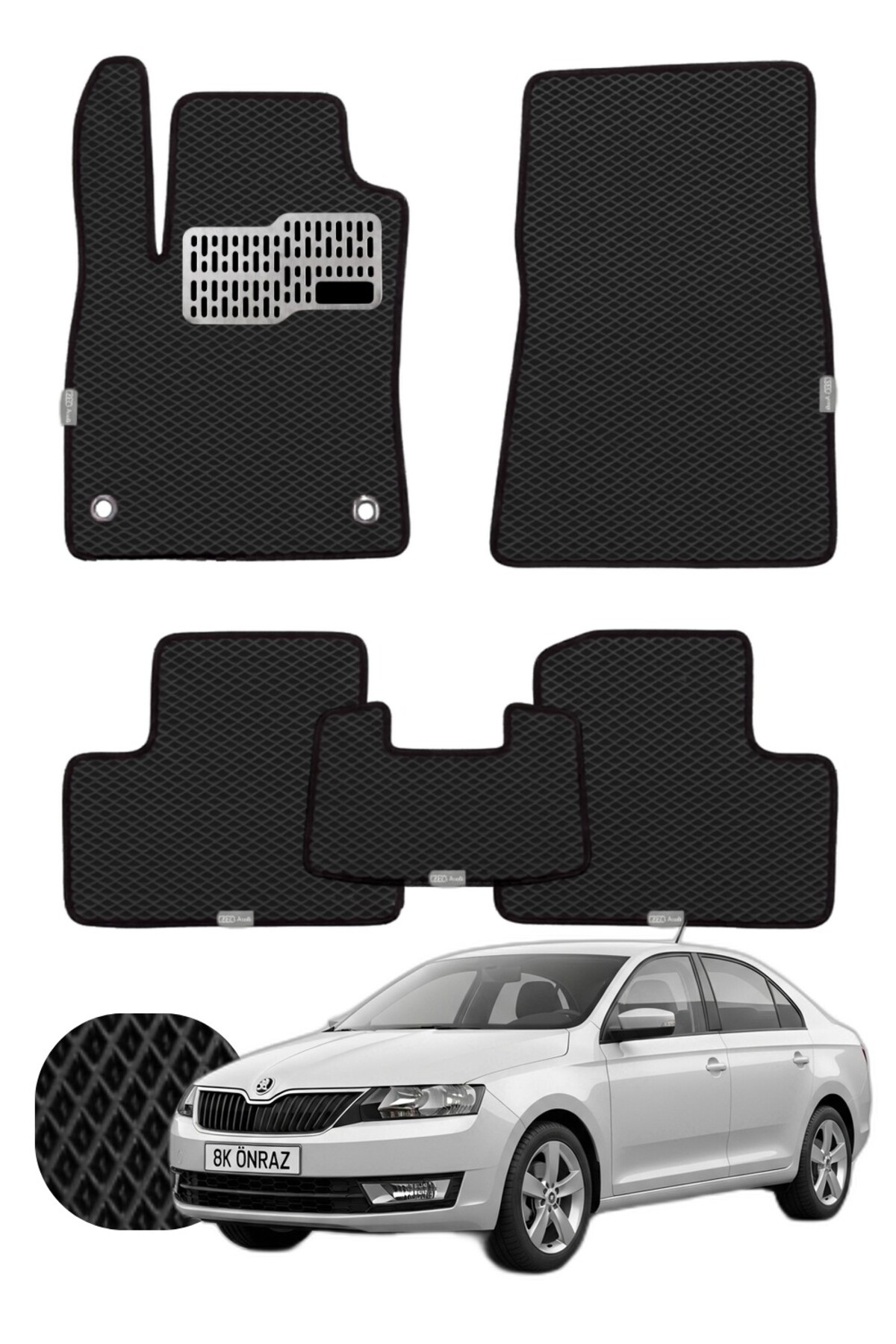 Skoda Rapid 2012-2019 Özelleştirilebilir Tam Set Premium EVA Paspas