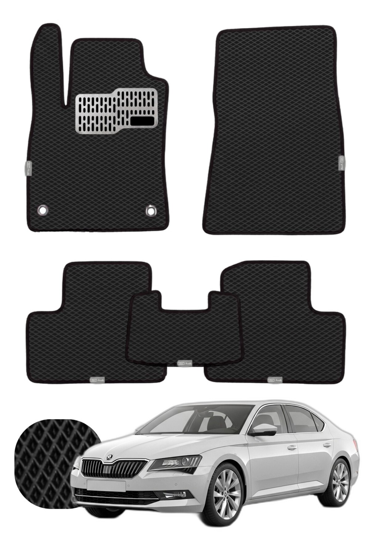 Skoda Superb 2015-2023 Özelleştirilebilir Tam Set Premium EVA Paspas