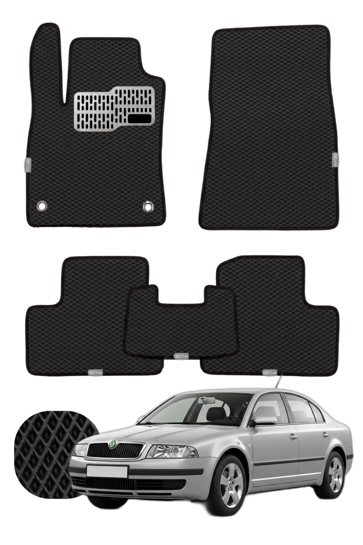 Skoda Superb Sedan 2001-2008 Özelleştirilebilir Tam Set Premium EVA Paspas