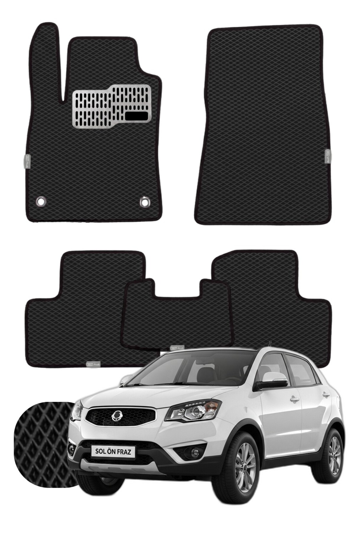 Ssangyong Korando Sports 2012-2018 Özelleştirilebilir Tam Set Premium EVA Paspas