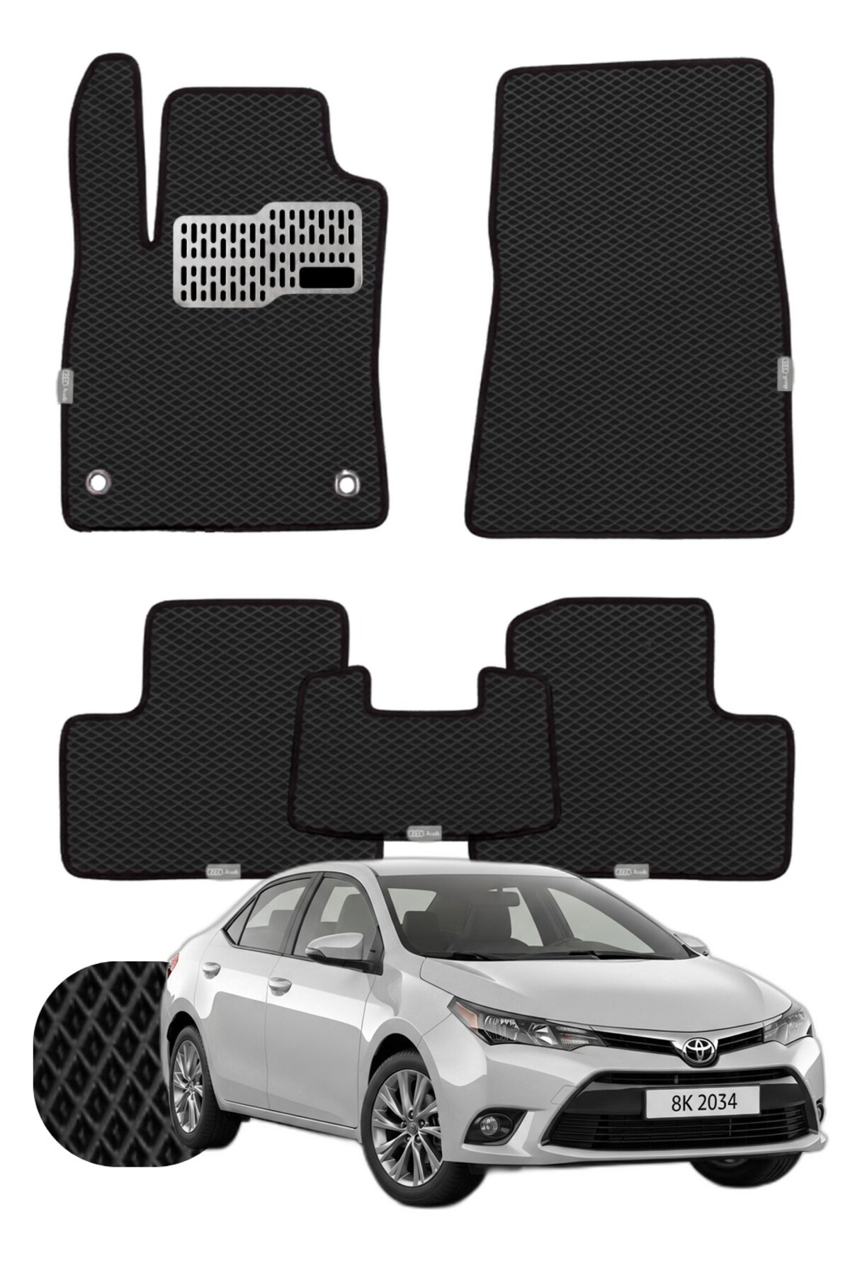 Toyota Corolla HB 2018 ve sonrası Özelleştirilebilir Tam Set Premium EVA Paspas