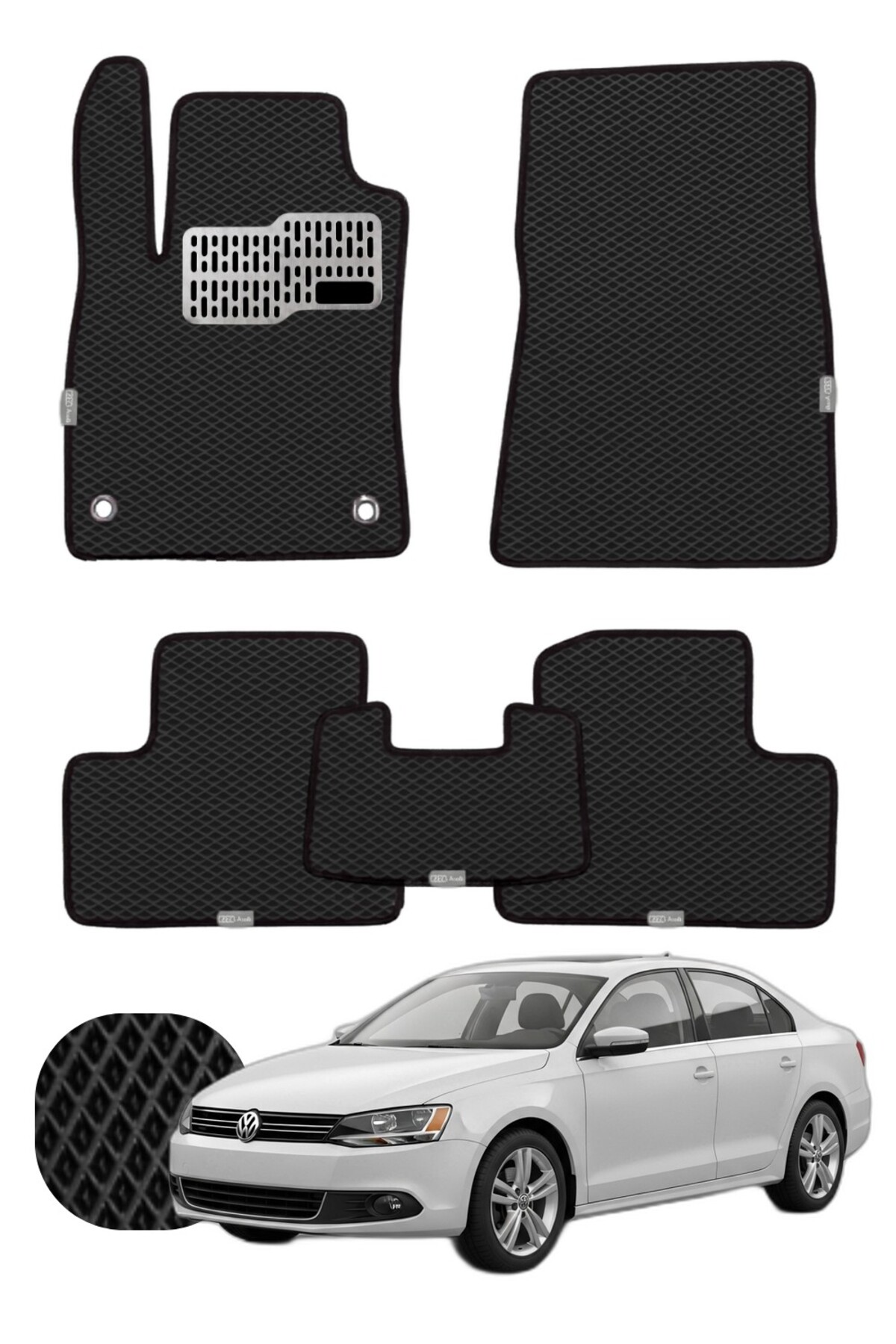 Volkswagen Jetta 2010-2018 A6 Özelleştirilebilir Tam Set Premium EVA Paspas