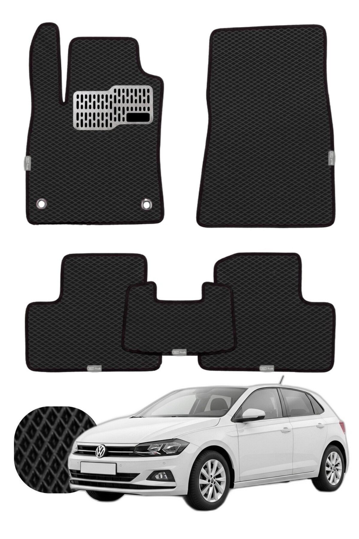 Volkswagen Polo 2017 ve sonrası Mk6 Özelleştirilebilir Tam Set Premium EVA Paspas