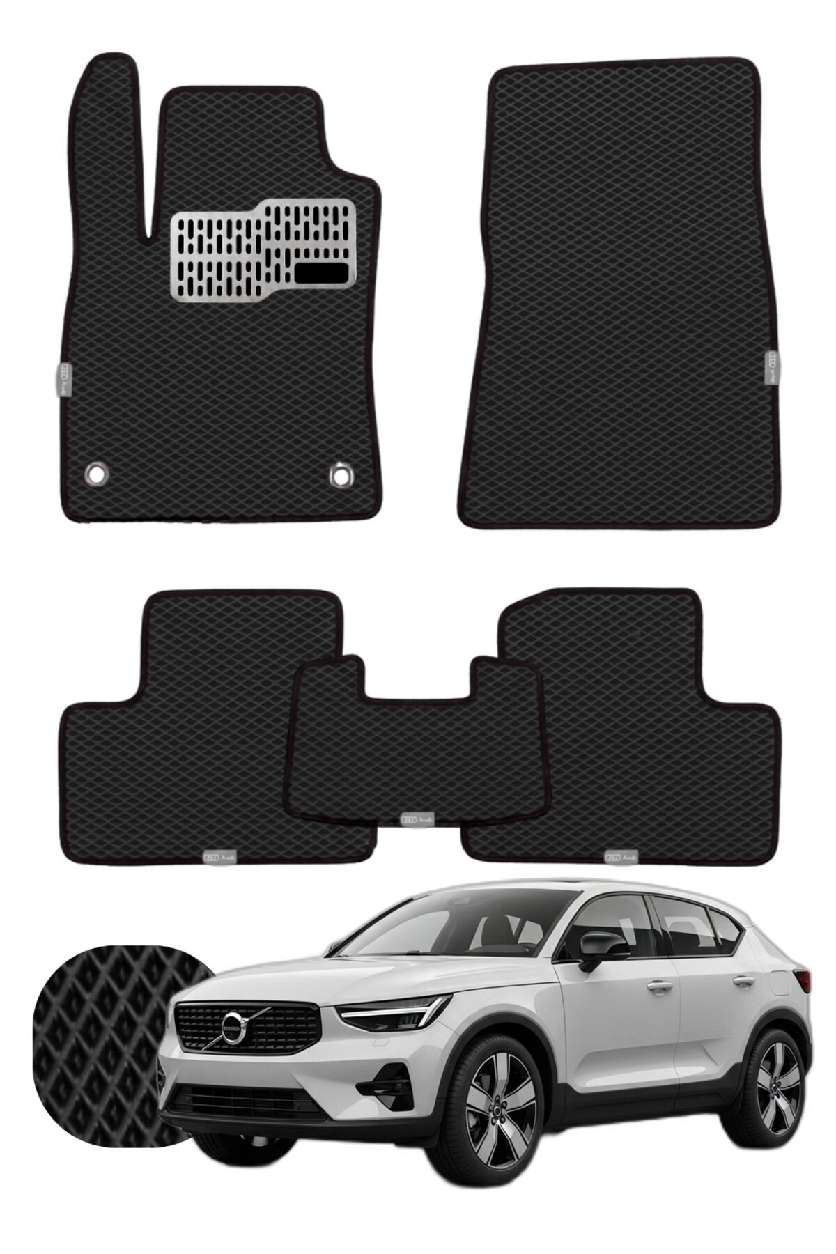 Volvo C40 2021 ve sonrası Özelleştirilebilir Tam Set Premium EVA Paspas