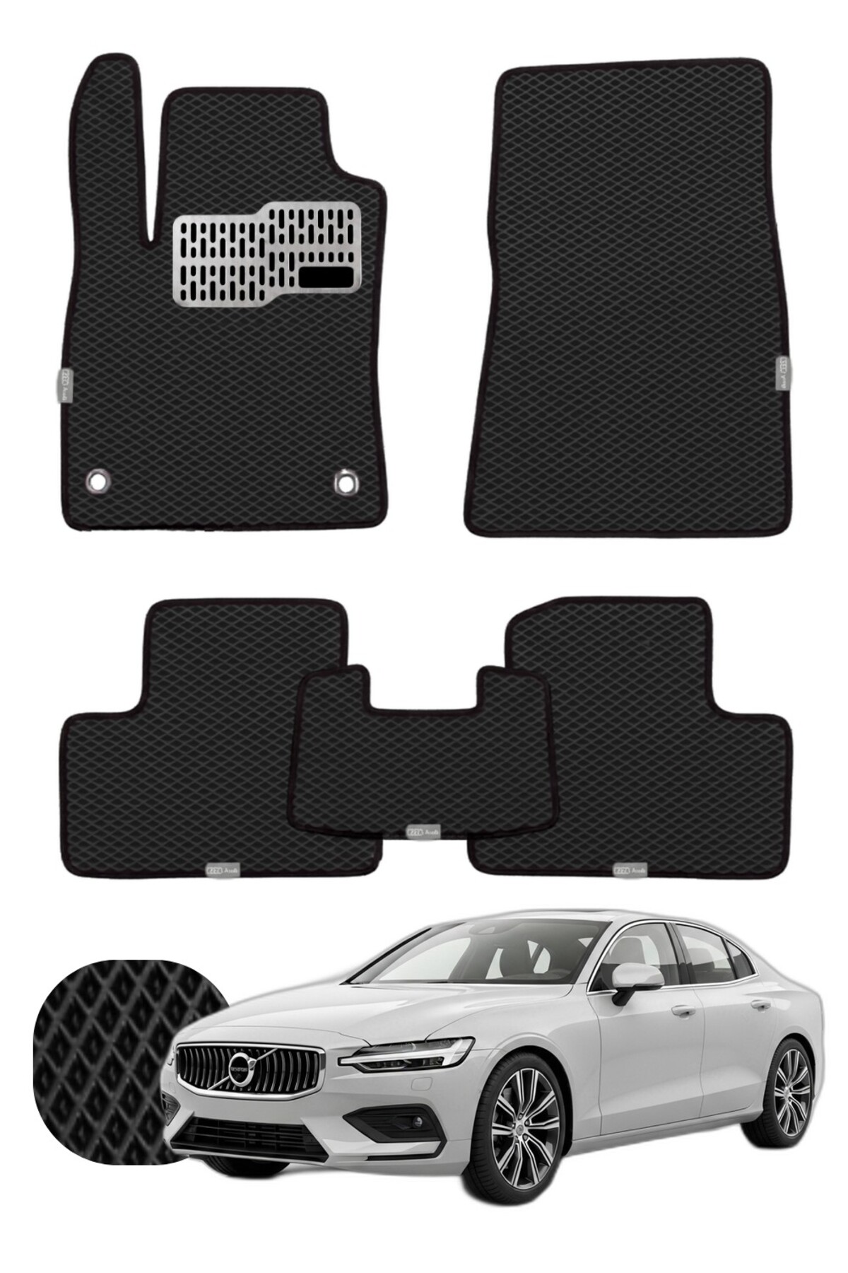 Volvo S60 2018 ve sonrası Özelleştirilebilir Tam Set Premium EVA Paspas
