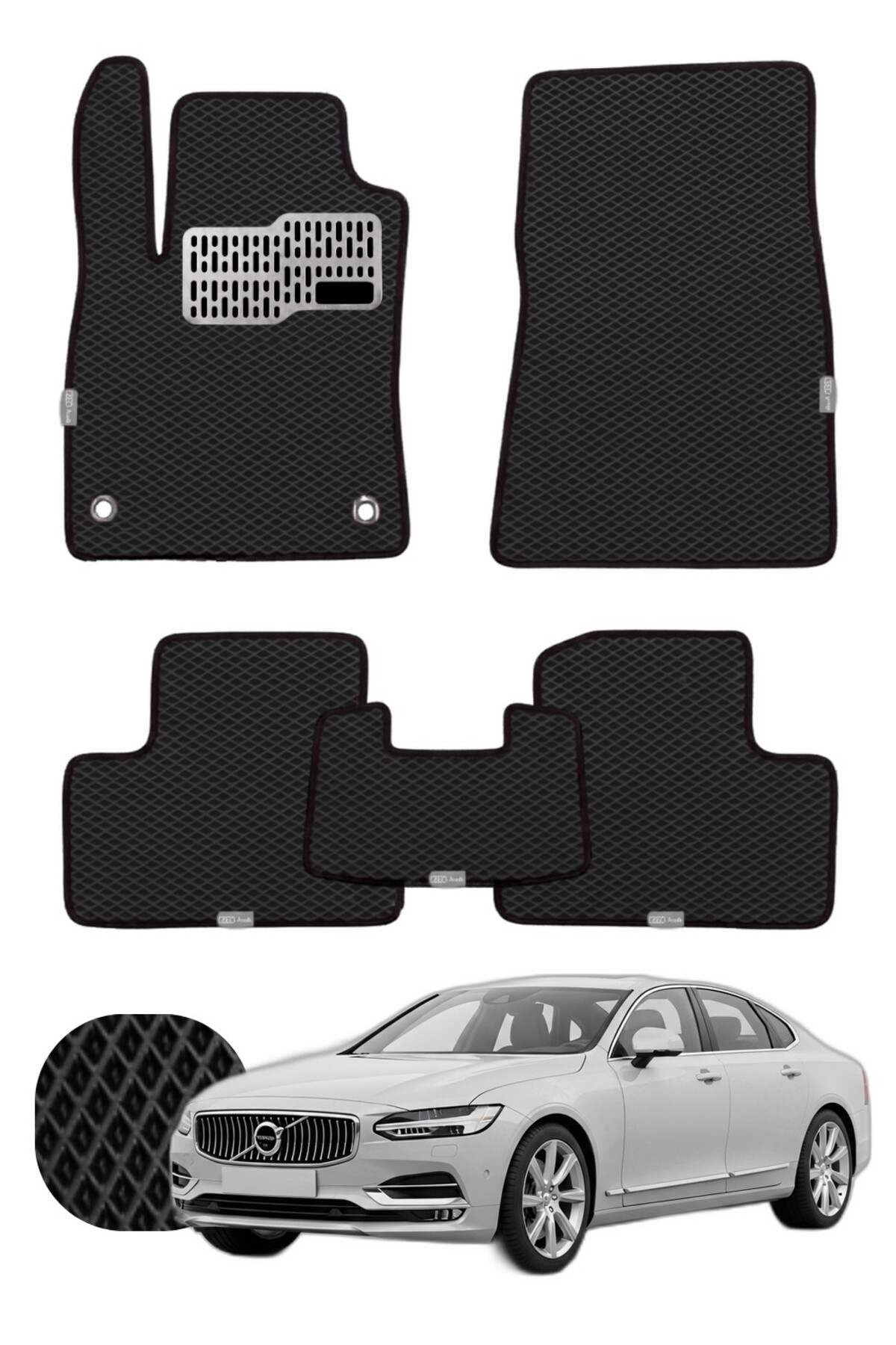 Volvo S90 2016 ve sonrası Özelleştirilebilir Tam Set Premium EVA Paspas