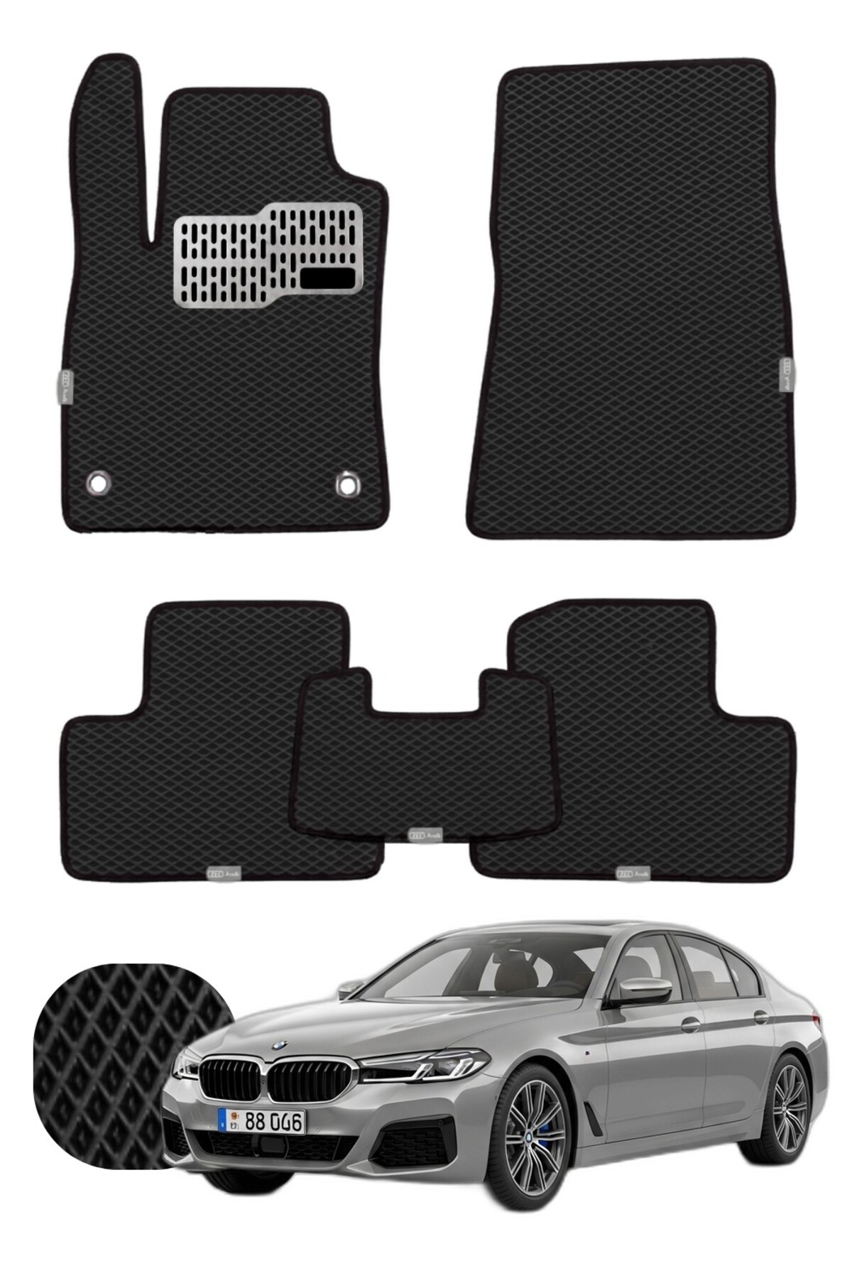 Bmw 5 Serisi 2023 ve sonrası G60 Özelleştirilebilir Tam Set Premium EVA Paspas