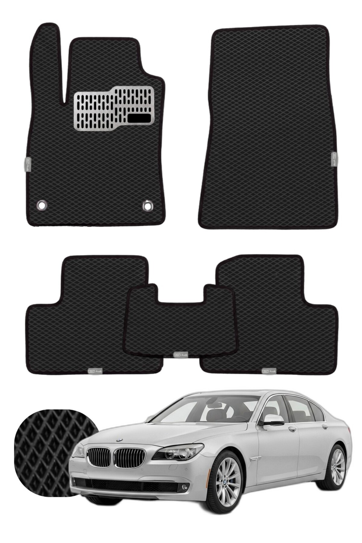Bmw 7 Serisi 2008-2015 F01-F02 Özelleştirilebilir Tam Set Premium EVA Paspas